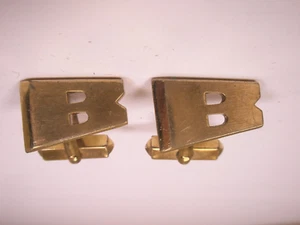 B Monogram Initials Letter Vintage SWANK Cuff Links bob ben burt bing bill bart - Picture 1 of 8