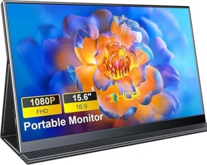 Magicraven Portable Monitor, 15.6" 1080P Laptop Monitor, Lightweight Dual USB - Picture 1 of 6