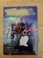 2003 TOPPS CHROME REFRACTOR RECORD BREAKERS GAME WORN UNIFORM CRAIG BIGGIO