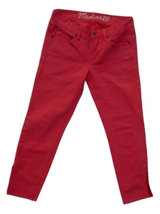 Madewell Women's Jeans Pants Ankle Zip Size 27 Red - Picture 1 of 4