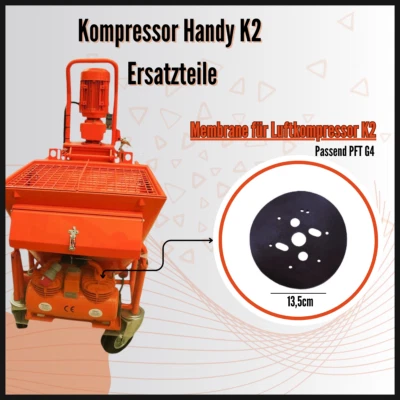 Membrane für Luftkompressor 13,5cm Ø passend Putzmaschine PFT G4 Kompressor K2 - Bild 1 von 3