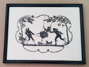 Alter Scherenschnitt ca. 80 bis 100 Jahre - Friedrich Kaskeline, stempelsigniert - Bild 1 von 1