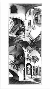 Oben und Unten - M. C. Escher 45x79 Kunstdruck Poster Plakat Bild - Bild 1 von 1