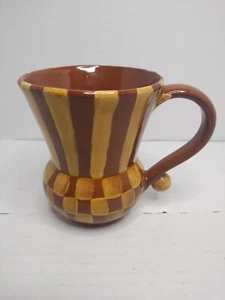 Mackenzie Childs Hand Painted Wittika Peanuts Mug Cup Vintage Rare - Picture 1 of 4