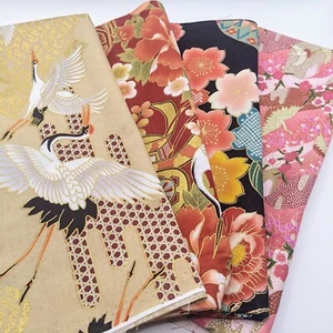 Vintage | Kimono pattern fabric | 4 patterns | 100% cotton | Cloth|Japan - Picture 1 of 9