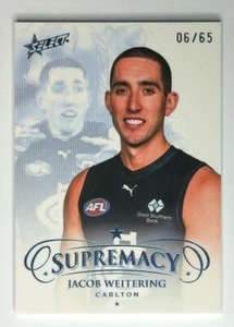 2024 Select AFL Supremacy Blue Portrait Low 06/65 Jacob Wehring Carlton - Imagen 1 de 3