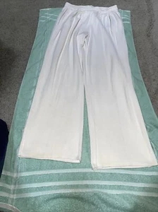 Liz Claiborne White Straight Leg Elastic Waist Size Petite Large Brand New - Picture 1 of 6