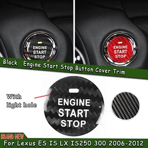 For Lexus ES IS LX IS250 300 Black Carbon Fiber Engine Start Stop Button Cover - Bild 1 von 8