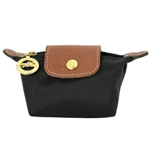 Longchamp Pouch LE PLIAGE Mini Trapezoid Form Hose Logo Metal Parts Black NEW - Picture 1 of 8
