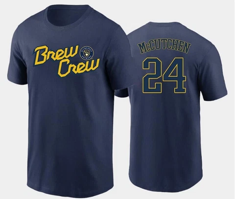 Andrew McCutchen #24 Milwaukee Brewers Player Number Unisex T-Shirt S-3XL Cover