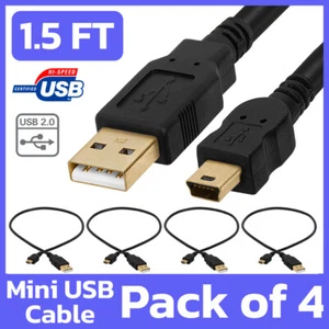 4 Pack Mini USB Cable Data Sync Charging 1.5ft USB 2.0 Cord PSP GoPro GPS Tablet - Bild 1 von 4