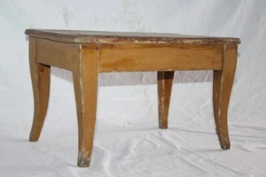 Biedermeier Weichholz Holzbank Hocker Fußbank Schemel Bauernhocker um1840 - Bild 1 von 20