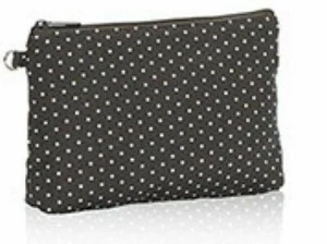 Thirty-one 31 Mini Zipper Pouch Retired City Charcoal Swiss Dot New/Unused - Picture 1 of 4
