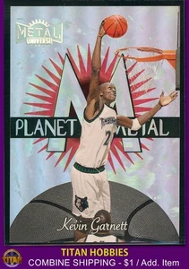 1997-98 Fleer Metal Planet Metal #10 Kevin Garnett Hoops HOLO INSERT (1:36) - Picture 1 of 2