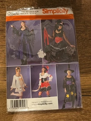Simplicity 2502 Fortune Teller, Pirate, Witch, Angel, Goth Costume Sz 8-16 UNCUT - Image 1 of 2