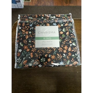 CHARISMA 6-TEILIGES BETTWÄSCHESET KING SIZE TERRAKOTTA BLUMENMUSTER NEU im Paket - Bild 1 von 3