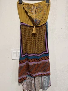 FLYING TOMATO Women's Colorful Halter Maxi Dress Sz Medium Smocked Top - Picture 1 of 8