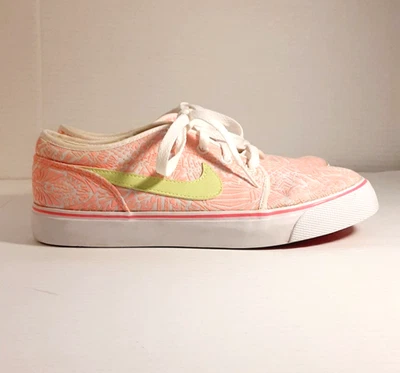 Nike Toki Low Pink Neon Yellow Sneakers Shoes SZ 6.5 - Image 1 of 4
