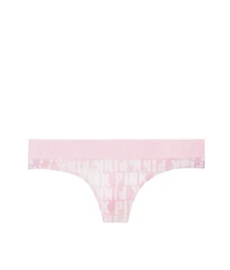 Victoria's Secret ROSA Logo Perizoma Panty Blush Stampa ROSA - Foto 1 di 1