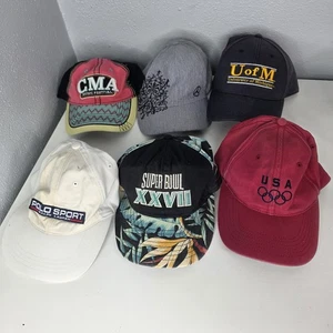 Lote De Colección Sombreros Snapback Años 90 6 Gorras Polo K Productos Juegos Olímpicos Michigan CMA EE. UU. - Imagen 1 de 7