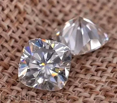 2.2Ct Pair Cushion Cut Lab-Grown Diamonds DColor VVS1 Clarity CVD Certified 5NSF - Image 1 of 2