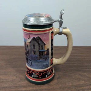 Harley Davidson “Under The Mistletoe” 1994 vintage Navidad cerveza alemana Stein - Imagen 1 de 6