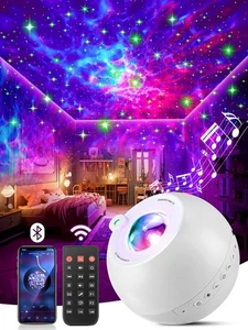 Raumdeko Schlafzimmer Zubehör Galaxy Projektor Sternenprojektor LED Lichter, weiß - Bild 1 von 13