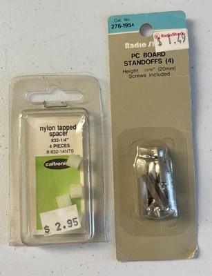 Radio Shack 276-195A PC Board Standoffs & Caltronics 1/4" Nylon Tapped Spacers - Image 1 of 4