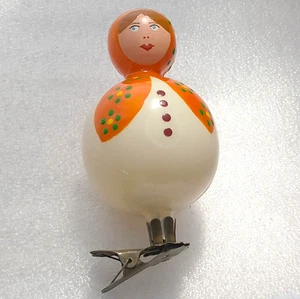 Rare Vintage Christmas Ornament Glass Antique Xmas Tree USSR Decor Restored Doll - Picture 1 of 5