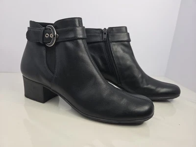 Elites By Walking колыбели из черной кожи ботильоны с молнией и пряжкой деталь - Изображение 1 из 4