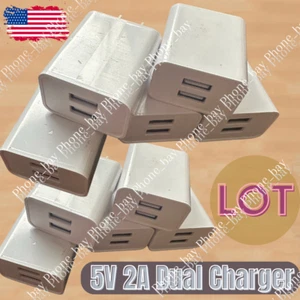 USB Charger Wall Plug Charger Dual Block Adapter Cube For iPhone/Samsung/LG Lot - Picture 1 of 18