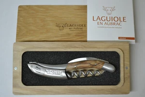 Laguiole en Aubrac Kellnermesser Griffschalen aus  Olivenholz Sommeliermesser - Bild 1 von 5