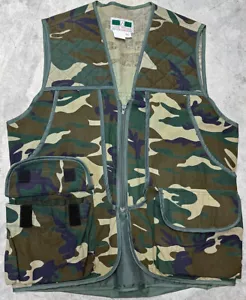 Game Winner Sportswear VTG Camo Shell Pouch Padded Shooting Vest Men's Small - Picture 1 of 3
