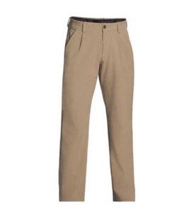 UNDER ARMOUR UA Mens Airvent Pleated Golf Pants Unhemmed Khaki Brown Size 34 NWT - Picture 1 of 5