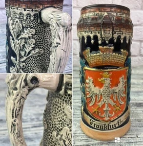 Vintage Original King 0,5L Deutscher Bierstein Keramik Frankfurter Adler ohne Deckel 1000-W. - Bild 1 von 12