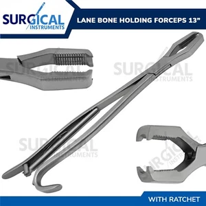 LANE Bone Holding Forceps 13" (33cm) with Ratchet, Orthopedic German Grade - Picture 1 of 8