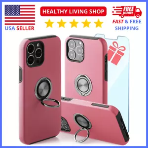 Slim Pink Case for iPhone 13 Pro – Rugged & Impact-Resistant Design + Ring Stand - Picture 1 of 8