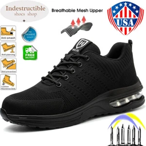 Zapatos de seguridad para hombre botas de trabajo con punta de acero zapatos negros ligeros indestructibles - Imagen 1 de 15