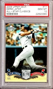 2005 UPPER DECK ALL STAR CLASSICS BASEBALL CARD #11 HOF DEREK JETER PSA 10 MLB - Picture 1 of 5