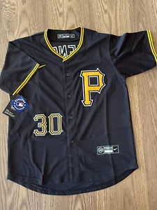 sNWT Paul Skenes Pittsburgh Pirates Jersey #30 Black Adult Small Stitched - Picture 1 of 4