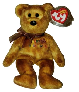 Ty Beanie Baby GRATEFULLY the Thanksgiving Bear 8.5" NEW MWMT Stuffed Animal Toy - Picture 1 of 9
