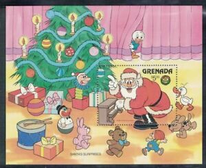 Weihnachten 1986, Block Grenada, Weihnachtsmann spielt Klavier, Disney