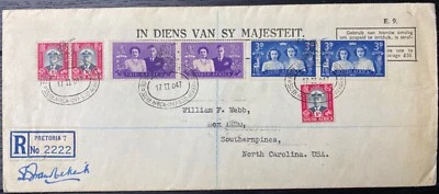 Al servicio de Su Majestad cubierta registrada Sudáfrica a Carolina del Norte EE. UU. 194 Foto 1 de 2