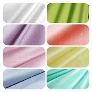 SPRING PASTEL COLORS DUPIONI FAUX SILK FABRIC 58" BY THE YARD | EASTER DECOR - Picture 1 of 48