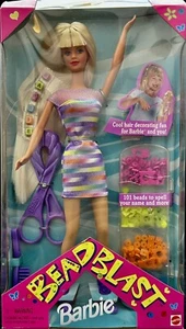 Fantastic 1997 Vintage Blonde Bead Blast Barbie 18888, In Purple Dress NEW - Picture 1 of 7