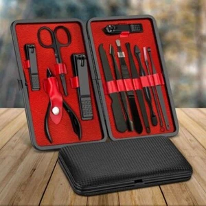 JUEGO DE 12 PIEZAS MANICURA PEDICURA CUIDADO DE UÑAS CORTADOR CORTADOR KIT ESTUCHE HOMBRES DAMAS - Imagen 1 de 8