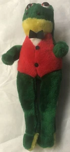 Cravatta fiocco BJ Toy Co grande rana peluche verde rosso giallo morbida carina 14" - Foto 1 di 5