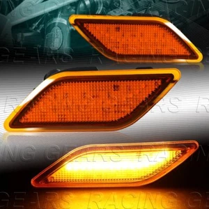 AMBER LENS AMBER LED SIDE MARKER LIGHTS FIT 12-14 MERCEDES W204 C250 C300 C350 - Picture 1 of 5