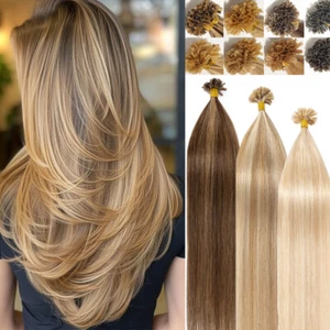 U Tip Hair Extensions Real Human Hair Invisible Utip Hot Fusion Italian Keratin - Picture 1 of 28