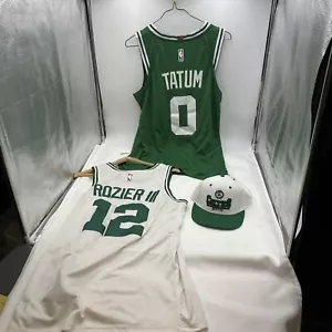 Boston Celtic NBA Jersey Sombrero Lote Tatum 0 Rozier 12 Verde Blanco TALLA 50 XXL Snap - Imagen 1 de 24